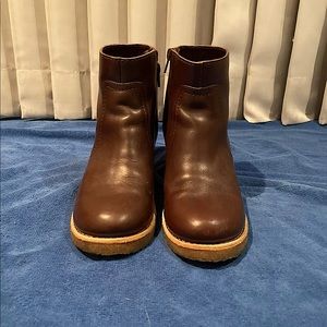 Swedish Hasbeens leather ankle wedge boots